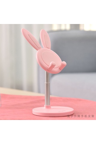 Symbee Pembe Tavşan Desenli Yükseklik Ayarlanabilir, Genişletilebilir, Taşınabilir Canlı Yayın Ve Masaüstü Telefon Tutucu - Pratik Ve Dayanıklı Diğer