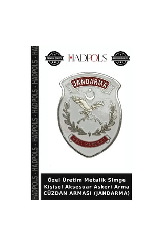 Hadpols Özel Üretim Metalik Simge Kişisel Aksesuar Askeri Arma Cüzdan Arması Jandarma
