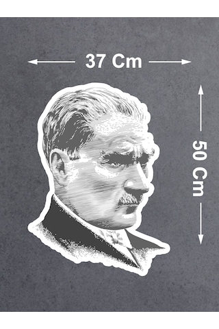 Atatürk Mustafa Kemal Atatürk Sticker - Araba Oto Motosiklet Karavan Laptop Sticker - 00618 50x37 Cm