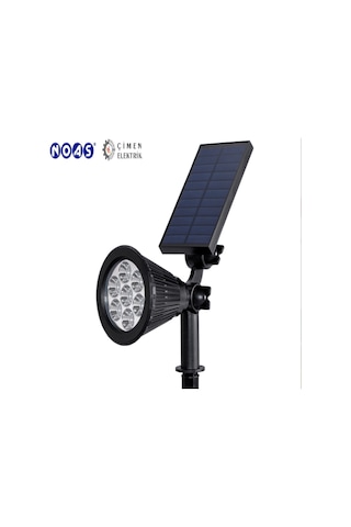 Noas Yl74 0706 S 7w Amber Işık Solar Bahçe Armatürü Siyah