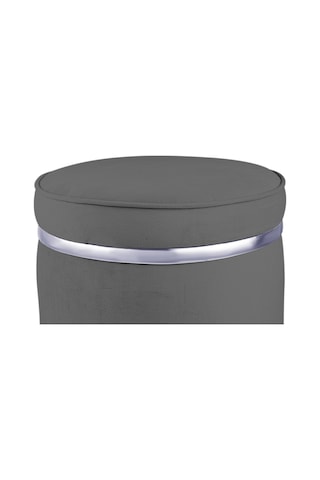 Zerafet Silver Kaplama Luxery Puf- Gri Babyface Kumaş Pofuduk Oturma Pufu&makyaj Pufu&bench