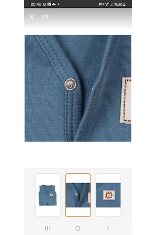 Mevsimlik Penye Bebek Yelek %100 Pamuk Mavi