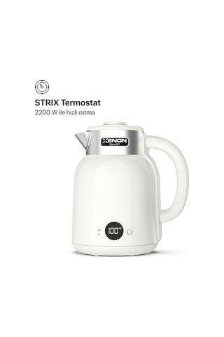 Xenon Smart Akıllı Kettle Paslanmaz Çelik Çift Katmanlı Wi-fi Mobil Uygulama İle Uzaktan Kontrol Edilebilen Otomatik Kapanma Hızlı Kaynatma Kaçak Akım Korumalı Su Isıtıcı 1.5 Lt Krem X7101
