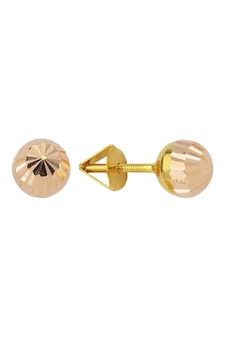 İdeal Sarraf 8 Ayar Altın Vidalı Top Küpe 0.47 Gr 0.5 Mm