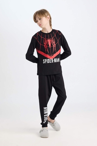 DeFacto Erkek Çocuk Pijama Takımı Marvel Spiderman Uzun Kollu Üst Uzun Alt D6527A824WNBK81