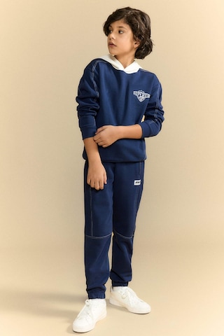 Defacto Erkek Çocuk 2li Takım Kapüşonlu Baskılı Sweatshirt Eşofman Altı G6174a826spnv256 Lacivert-nv256