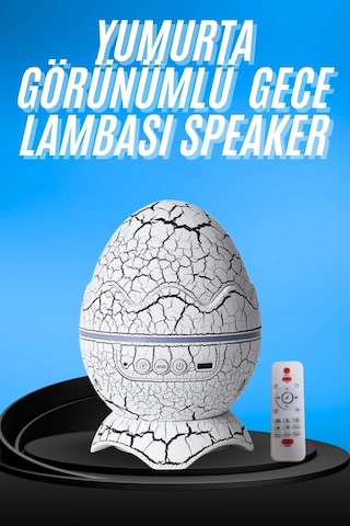 Gece Lambası Yumurta Işık Speaker Yeni Nesil Dinozor Yumurtası Görünümlü Çok Renkli