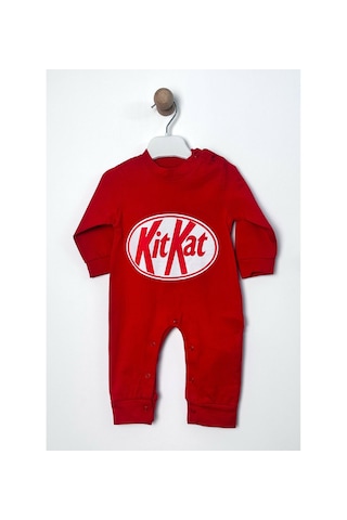 Murat Baby Kit Kat Baskılı Tulum Kırmızı
