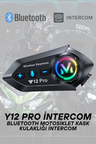 Y12 Pro İntercom Bluetooth Motosiklet Kask Kulaklığı İntercom Kulaklık