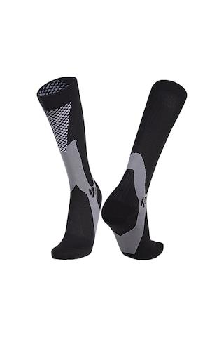 Skycity Spor Kompresyon Çorapları: Bisiklet Ve Futbol İçin Orta Boy, Nylon, Nemi Absorban, Havalandırıcı, Dayanıklı, Unisex, Siyah, 1 Çift 33154 Siyah