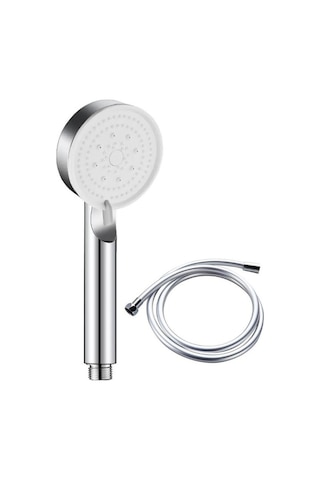 5 Fonksiyonlu Yüksek Basınçlı Ayarlanabilir Pvc Banyo Duş Hortumu Dayanıklı Duş Başlığı Seti Krom Gümüş