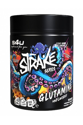 S4u Strake Glutamine 300g Saf Mikronize Aromasız Glutamin Aromasız
