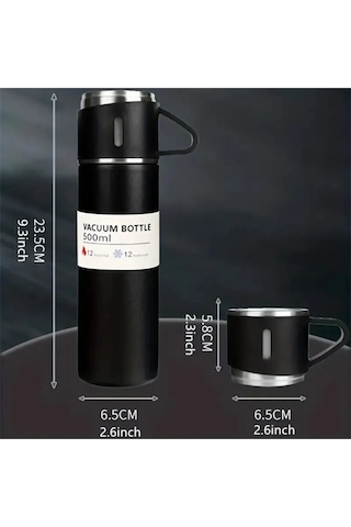 Ucuztekno Vacuum Flask Set Termos Siyah