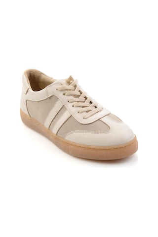 Bambi Bej Bej Hakiki Deri Kadın Sneaker K01649200303