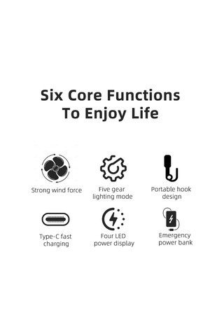 Kangvka Dışarıda Kullanalabilir Çift Fonksiyonlu Fan Ve Işık - Hızlı Şarjlı, Taşınabilir Kamp Ve Manzaralı Etkinlikler İçin Siyah-kırmızı