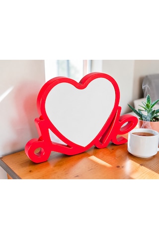 Love Yazılı Led Işıklı Kişiye Özel Fotoğraflı Sihirli Ayna-çerçeve