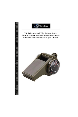 Yürüyüş Gereci Yön Bulma Aracı Single Sword Deprem&acil Durumda Pusulalı&termometreli İpli Düdük