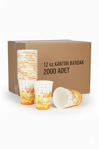 Bencup 12 Oz 350 Ml Karton Bardak 2000 Adet, Ekonomik Koli - Kahve Ve Meşrubat Uyumlu, Sızdırmaz 2000
