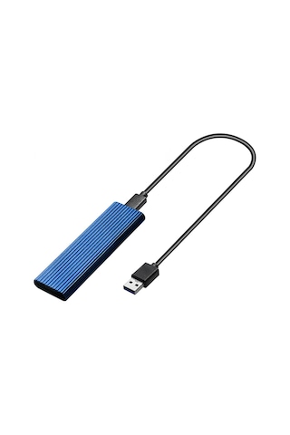 Mufunye M.2 Sata Ssd Kutusu Usb3.1 Type-c İle 6gb/s Aktarım Hızı, B/b+m Anahtarı Desteği, Alüminyum, Mavi Disk Dahil Değil