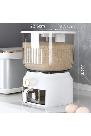 Xurunkeji 10 Kg Mutfak Nano Kova Böcek Geçirmez Nem Geçirmez Mühürlü Pirinç Kovası Tahıl Evcil Hayvan Maması Saklama Kabı Pirinç Kutusu Beyaz