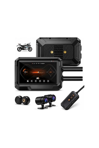 Glr T10 Motosiklet Kamera Kayıt Cihazı - Kablosuz Carplay & Android Auto, Dual Kamera, Gps Ve Tpms D