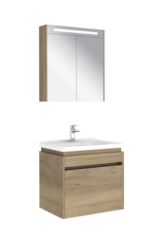 Kale Idea 2.0 65 Cm Tek Çekmeceli Set Pasifik A Lavabo Dolabı + Aynalı Dolap Ceviz
