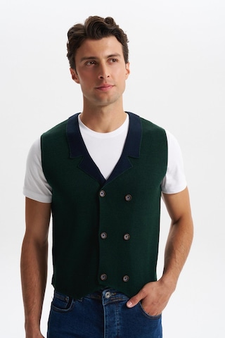 Arma Erkek Slim Fit Örme Likralı Pike Yelek Kısa Kollu, %90 Akrilik %10 Wool K0yyo0857 Yeşil