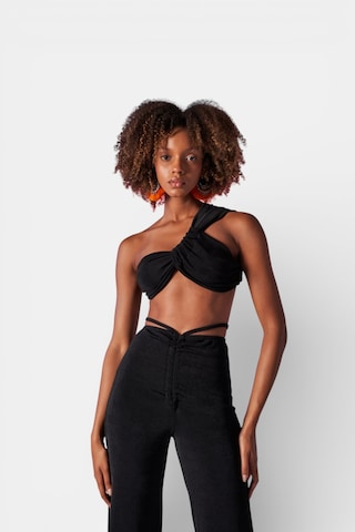 Holly Lolly Omuz Detaylı Beatrice Crop Siyah