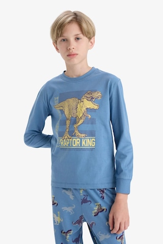Defacto Erkek Çocuk Pijama Takımı Dinozor Baskılı Uzun Kollu Üst Uzun Alt F1891a825aube484 Mavi
