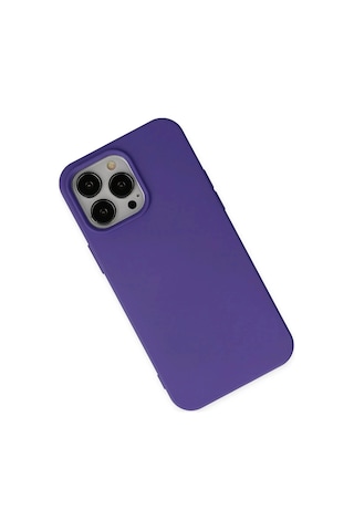 Mey İthalat iPhone Uyumlu 14 Pro Max Kılıf Nano İçi Kadife Silikon - Mor