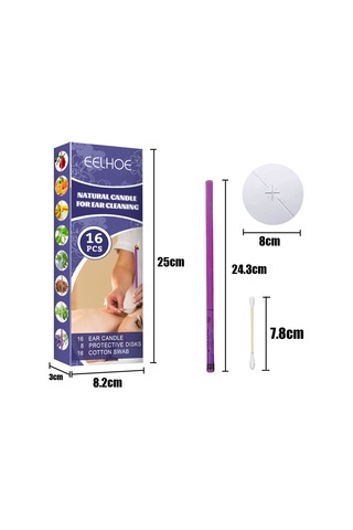 Mufunye Doğal Balmumundan Kulak Mumları, Lenf Dolaşımını Destekler, 16 Parça, 8 Renk Seçeneği