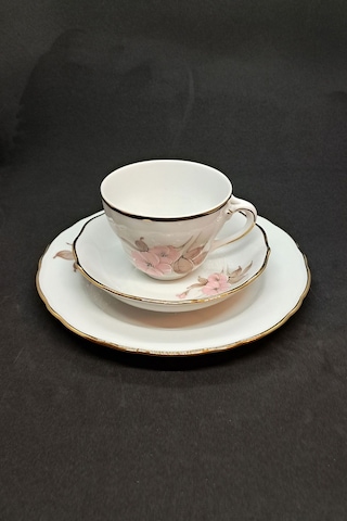 Alman El Boyama Vintage Çay Fincanı 3 Parça 170 Ml Beyaz-gri