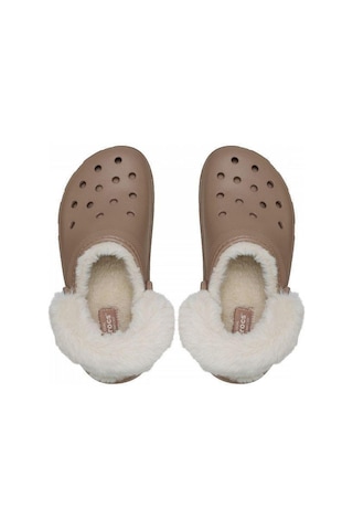 Crocs Classic Platform Fuzz Lined Clog Latte Terlik 212854 2q9 Kahverengi
