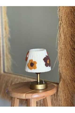 Punch Kadife Masa Lambası Alt Eskitme Gold Kablosuz Masa Üstü