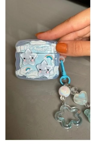 Airpods 4. Nesil Ile Uyumlu Sevimli Yıldız Figürlü Ve Boncuk Süslü Kulaklık Kılıfı