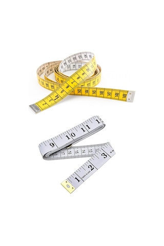 2 Adet Sarı Ve Beyaz Renk Terzi Mezurası 1.50 M Cm-inch