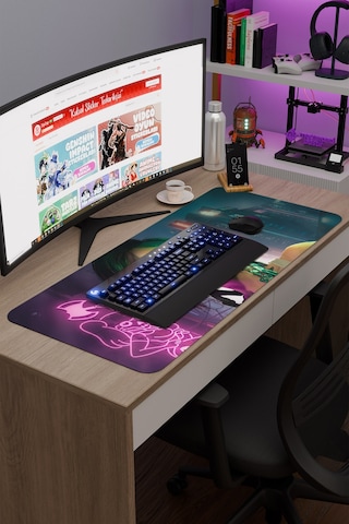 Cyberpunk 2077 Kaymaz Dikişli Kauçuk Oyuncu Mousepad V2 - 90x40 Xxl Gaming Mouse Pad Fare Altlığı