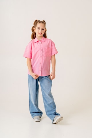 Kız Çocuk Bebe Yaka Yarım Kol Gömlek 3171 Pembe