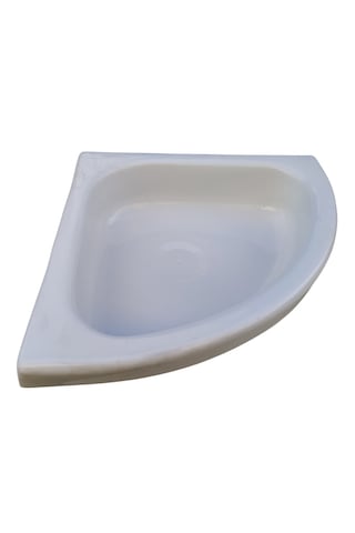 Üçgen Evye Lavabo. Tekne Evyesi. Karavan Evyesi. Beyaz 35x35cm