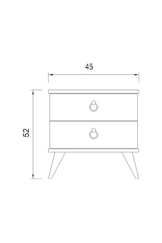 Komidin Çift Çekmeceli Beyaz Lükens Ayaklı  Kurulu