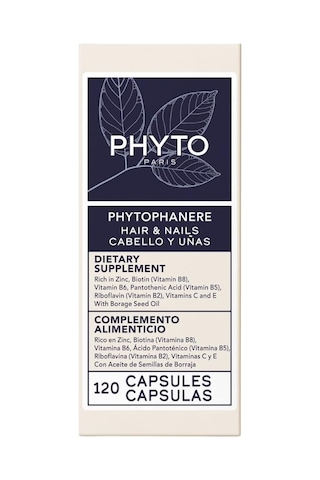Phyto Phytophanère%100 Doğal Saç Dökülmesi İnceltici Diyet Takviyesi, 2 Aylık Tedarik 120 Adet 1'li Paket