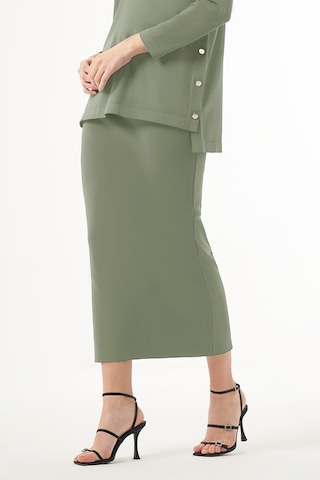 Nuss Merserize Çelik Örme Etek 013 Haki Haki