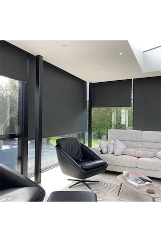 Narinlife Düz Stor Perde Siyah Modern Güneşlik Stor Perde