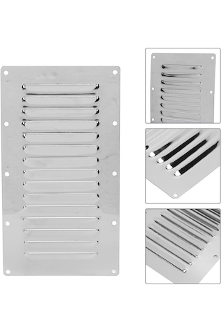 2 Adet Havalandırma Kapağı. 14'lü Model 125x230mm. Paslanmaz Krom