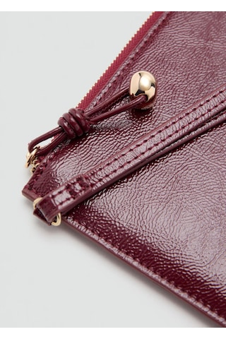 Mango Mini Boncuklu Pochette Şık Clutch Çanta Bordo - Kırmızı