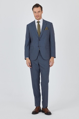 İmza Mavi Mono Yaka Esnek 6 Drop Comfort Fit Classic Takım Elbise 1001250104 Mavi