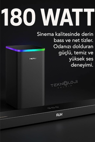 Hp Teknoloji Gelsin Hp-tv06 Soundbar, Kablosuz Ev Sinema Sistemi, 180w Toplam Güç, 100x11x7 Cm, Bluetooth Bağlantıl