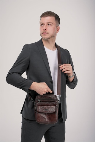 Ççs 31622 Hakiki Deri Askılı Çanta Kahve