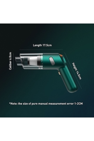 Tongxida Kbn-010 10,000 Pa Süper Güçlü Akülü El Temizleyici Koyu Yeşil