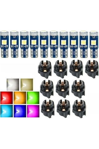 Qingmipy T5 Araba Led Lambası, Smd5050 Teknolojiyle, Gösterge Paneli Ve İşaret Lambası İçin Mavi, 12v, Kolay Kurulum, Enerji Verimli, Uzun Ömürlü